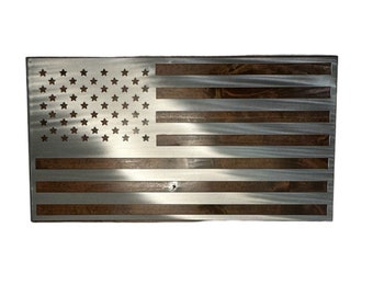 Metal American Flag Wood US Flag Wall Art Custom Gift