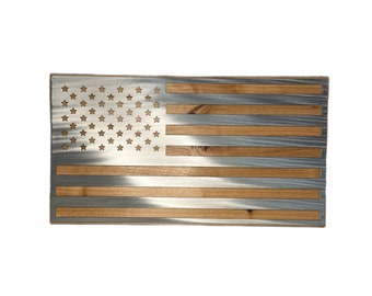 Metal American Flag Wooden US Flag Wall Art Custom