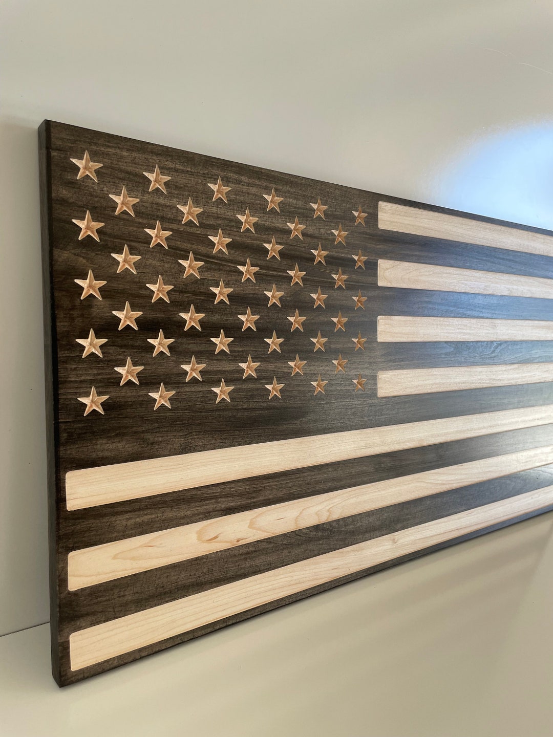 Wooden American Flag Wood Flag Wall Art Handcrafted USA Flag Etsy