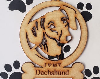 I Love My Dachshund Ornament~ As Seen or Personalized FREE