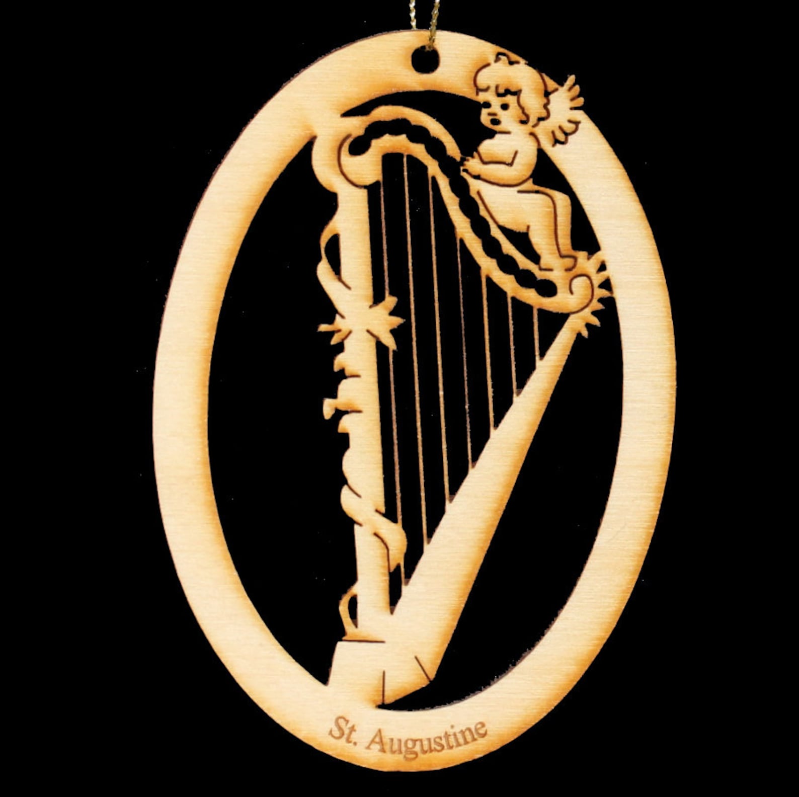 Harp Christmas Ornament 