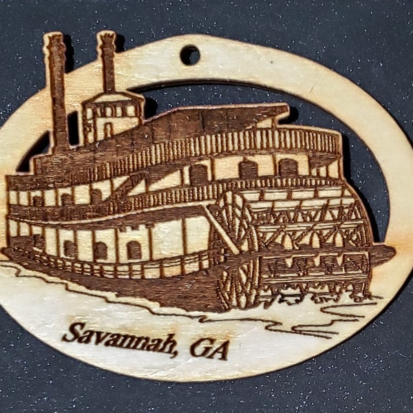 Riverboat Ornament~ Wood~ Personalized FREE