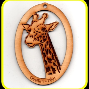 Giraffe Ornament~ Wood~ Personalized FREE