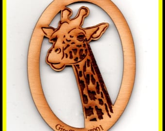 Giraffe Ornament~ Wood~ Personalized FREE