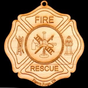 Fireman Badge Ornament~ Personalized FREE~ Wording Shown is for example only