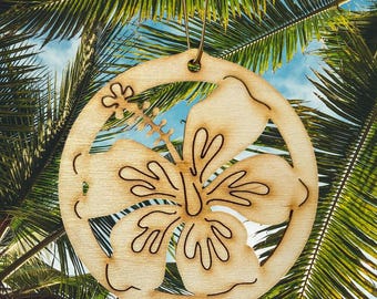 Key West Hibiscus Ornament~ As Seen~ Ready to Ship