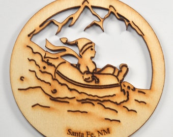 Snow Tubing Ornament~Wood~Personalized FREE