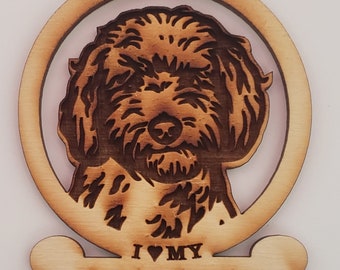 Goldendoodle Dog Breed Ornament • Wood • Can be Personalized