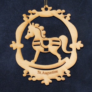 Rocking Horse Ornament~Wood~Personalized FREE
