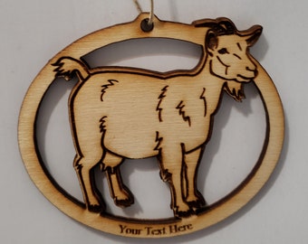 Gleeful Goat Ornament~ Please Chose WITH or WITHOUT horns~ Personalized FREE