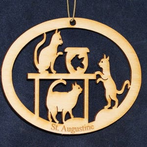 Cats with Fishbowl Ornament- Cat Christmas Tree Ornaments Cat Gifts for Cat Lovers Gifts- Personalized FREE