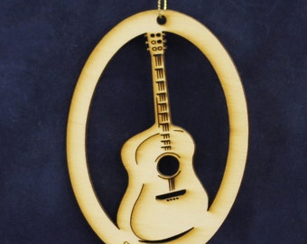 Rockin' Guitar Ornament~ Made from Wood~ Blank or Personalized~ USA made