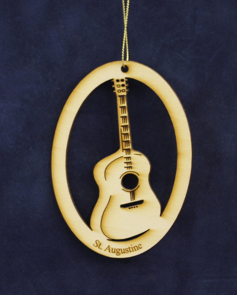 Rockin' Guitar Ornament Made from Wood Blank or Personalized USA made image 1