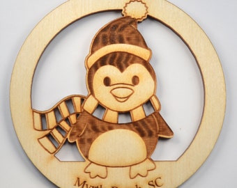 Perky Penguin Ornament~ Penguin Gift Ideas, Penguin Christmas Ornaments~ Personalized FREE