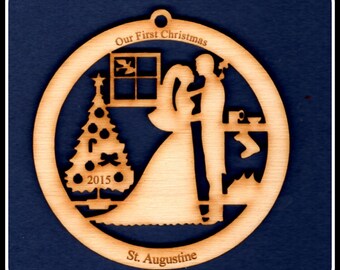 Our First Christmas Ornament ~Wood~Personalized FREE
