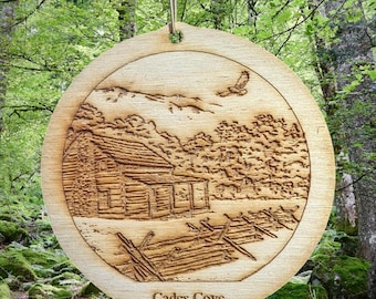 Cades Cove Cabin Ornament~ As Seen~ Ready to Ship