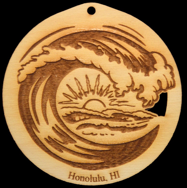 Ocean Wave Ornament~ Personalized FREE