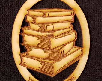 Books Ornament, Gift for Book Lovers Gift for Book Reader, Gift for Book Lovers, Librarian Gift-Study Buddy Gift- Personalized FREE