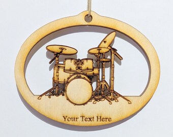 Drum Set Ornament~ Wood~ Personalized FREE