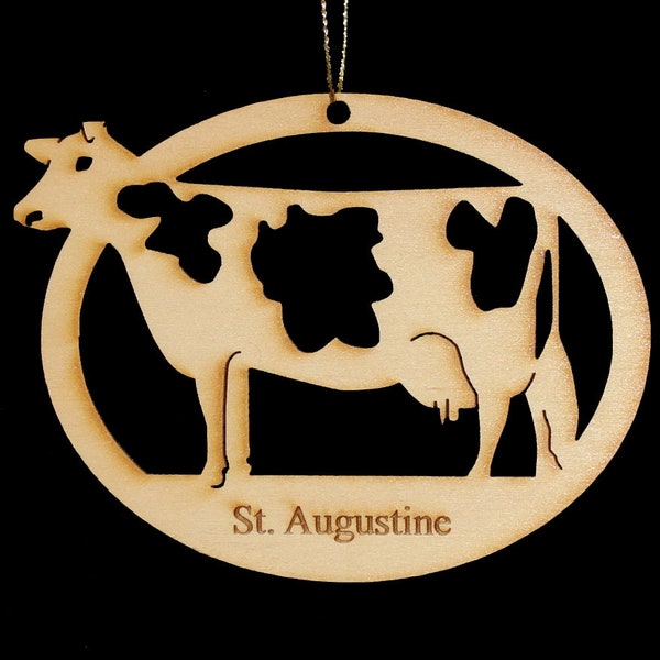 Cow Ornament-Cow Christmas Ornaments-Cow Gifts- Farm Animal Ornament-Farm Ornaments-Barnyard Animal Ornament-Personalized FREE