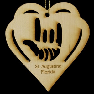 ASL ~ I Love You Sign Language Ornament - I Love You Ornament - Sign Language Gift - Sign Language Ornaments Personalized FREE