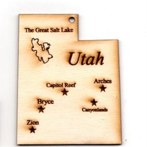 Utah State Ornament-Map- As Seen in photo or Personalized FREE