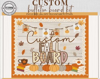 Tablón de anuncios de lectura de otoño personalizado / Decoración de aula con calabazas otoñales PNG / Imprimible para maestros / Clip art de otoño, banderines con borde de clase