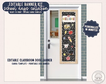 Editable Classroom Banner Kit| Classroom Wall Banner Canva Template| Teacher Door Sign| Printable 2x6 Banner| Welcome Back to School Decor
