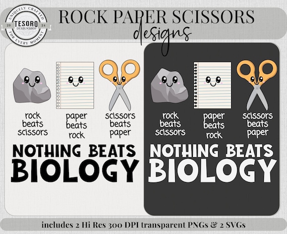 Science Teacher Nothing Beats Biology SVG PNG | Rock Paper Scissors Clipart | Classroom Cricut Cut Sublimation| Scientist Gift for Student