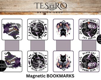 Halloween Magnetic Bookmark Printable |BookTok Custom bookmarks Aesthetic book mark | DIY Handmade Bookmark Bundle | Printable Bookish Merch