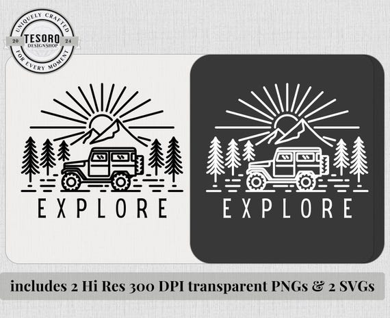 Explore Adventure Jeep svg png |Outdoor Mountain Bronco Sublimation Design Cricut DTF DTG Silhouette POD |diy Shirt Make Travel Clipart Gift