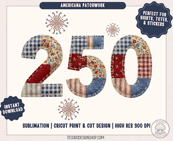 America 250 PNG |USA Patriotic Sublimation Design | Americana Faux Patchwork Quilt |Independence Fourth of July Shirt Design |1776 Applique