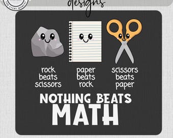 Nada supera a las matemáticas SVG PNG / Diseño de piedra, papel o tijera para profesores / Archivo Cricut para aulas kawaii para manualidades escolares y de educación en casa