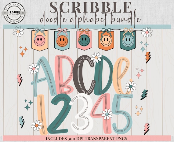 Scribble Doodle Clip Art Bundle |Cider Sage Autumn Colors |Cozy Fall PNGs for Crafts Cards Stickers Journals & Sublimation| Cricut Print Cut