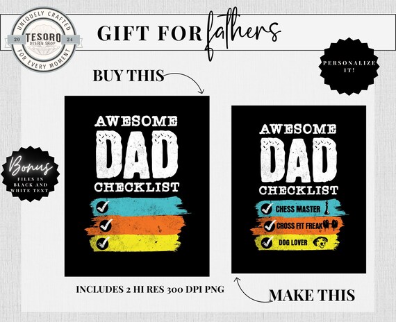 Fathers Day PNG Brushstroke |Gift for DAD |Awesome Father Instant download Digital File Personalize |Trendy shirt Tumbler Mug Sublimination