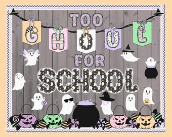 Pastel Halloween Fall Classroom Decor Bundle| Spooky Cute Ghost Bulletin Board| Pastel Classroom Door Back to School Teacher Printable Set