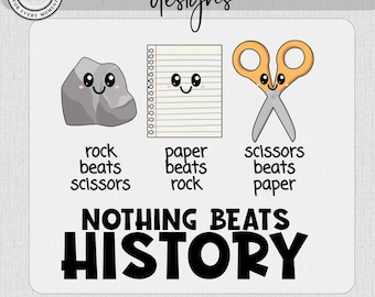 Nada supera la historia SVG PNG / Piedra, papel o tijera, profesor, clipart / Aula, escuela, Cricut, sublimación, diseño de historia