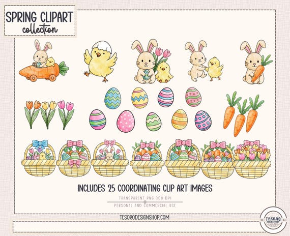 Bunny Clip Art Bundle |Carrot Patch Easter PNG Graphics |Spring Clip Art for Cricut Crafts Print Cut Projects |Crafts Sublimination