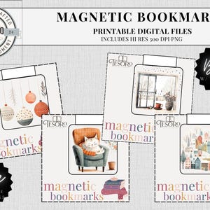 Bookish Magnetic Bookmark Printable | Booktok Custom bookmark Aesthetic book mark | DIY Handmade Bookmark Bundle Bookish Gift for Book Club
