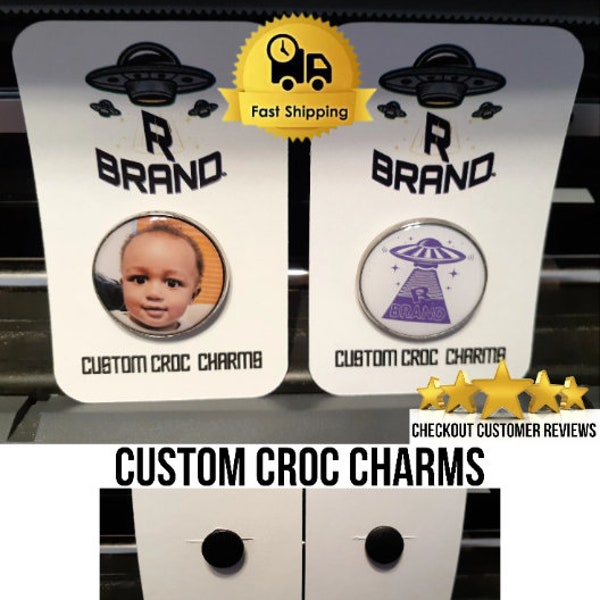 Charms de chaussures sabots avec photo/logo ou texte personnalisés, créateur de breloques photo croco avec vidéo virale