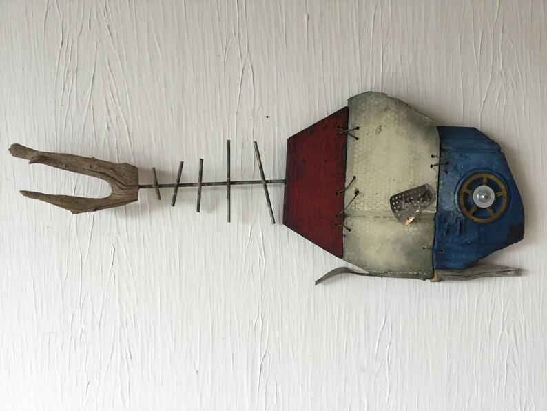 Patriot Fish Fish Art Sculpture Lake Beach House Nautical Etsy