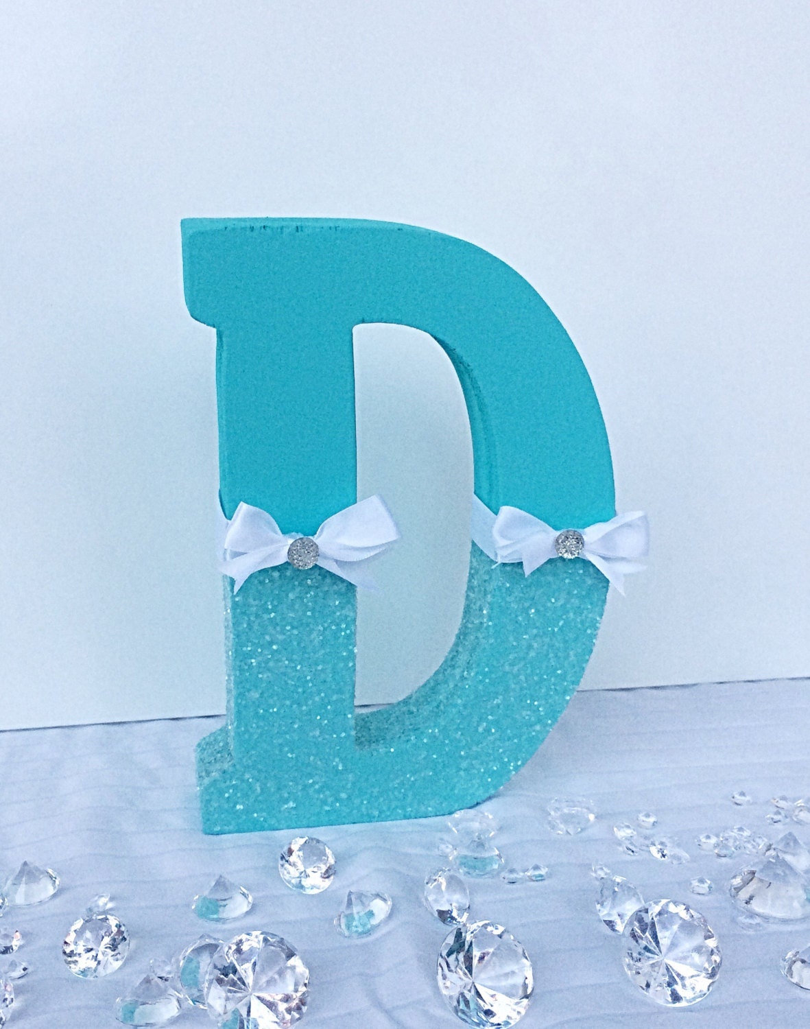 Aqua Glitter Lettersnursery Decorsweetheart Tablewedding Etsy