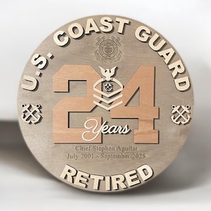 Military Retirement Gift RANK for Air Force Army Marines Navy Coast Guard Space Force Plaque, Sheriff Retirement Gift for Farewell PCS