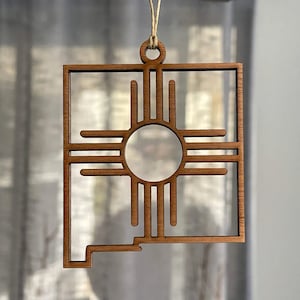 New Mexico State Zia Outline Ornament Gift for Christmas Birthday Anniversary Wedding Southwestern Home Decor