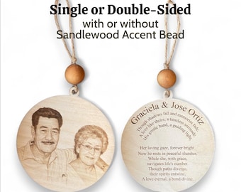 Custom Photo Ornament, Laser Etched Print Personalized Gift for Mom/Best Friend, Memorial, Wedding, Birthday, Sympathy, Anniversary, Baptism