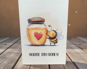 Cute Bumblebee Love Card - Anniversary & Just Because Gift - Sweet Honey Bee Greeting Card for Soulmates/Best Friend/Partner/Husband or Wife