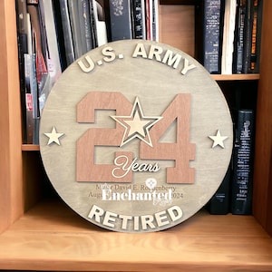 Military Retirement Gift LOGO Air Force Army USMC Navy Coast Guard Space Force Plaque for Men Women Contractor Going Away Gift PCS Promotion