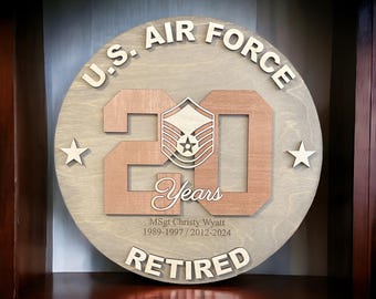 Military Retirement Gift: Air Force, Army, USMC, Navy, Coast Guard, Space Force, DoW, Federal/State Service, or Sheriff Police Officer