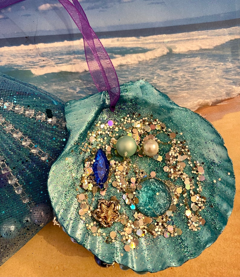 Mermaid’s Sea Treasure,shell Gift or Ornament. Real Seashell Adorned in ...