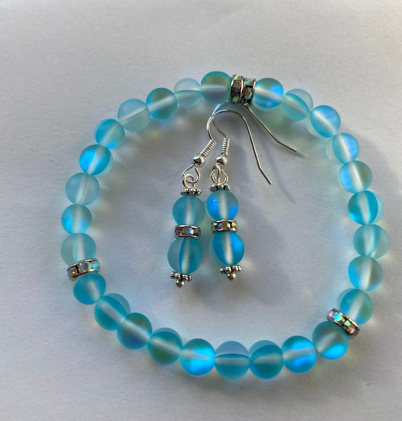 Mermaid glass beads Mystic Aura Angel Aura blue quartz Etsy